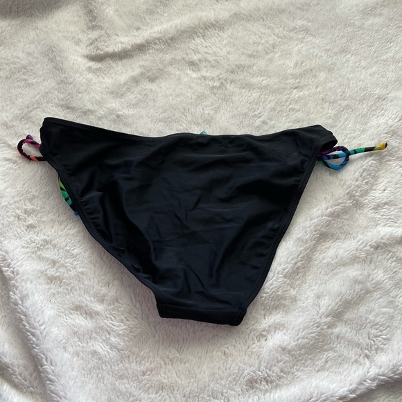 Black Bikini Bottom with Multicolor Ties - Picture 4 of 5